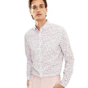 Express Floral Print Stretch Cotton Shirt